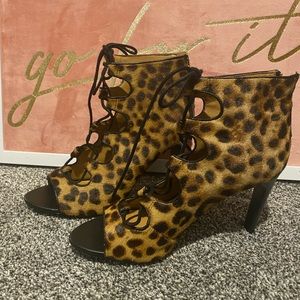 Nine West Leather Cage Heels